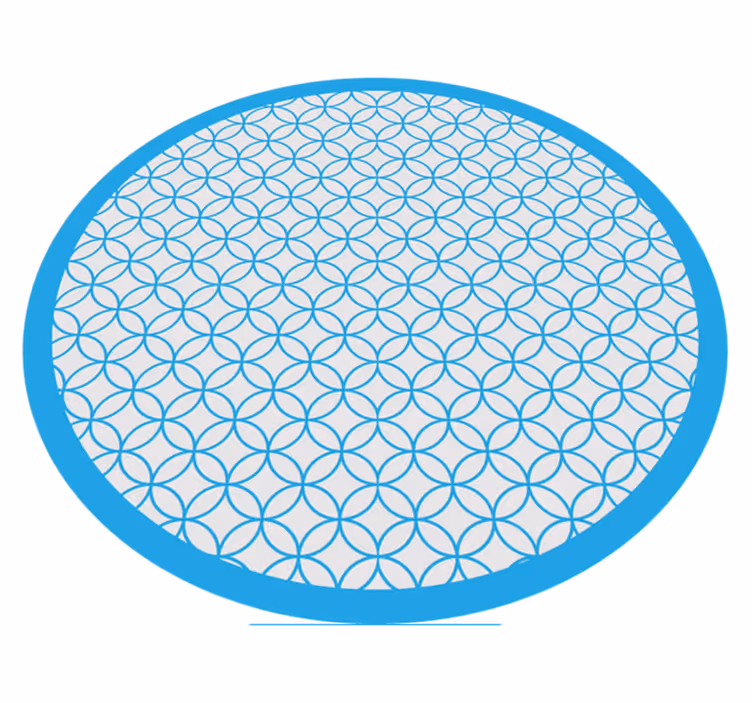 Szürke kék kör alakú csempe szőnyeg - TenStickers