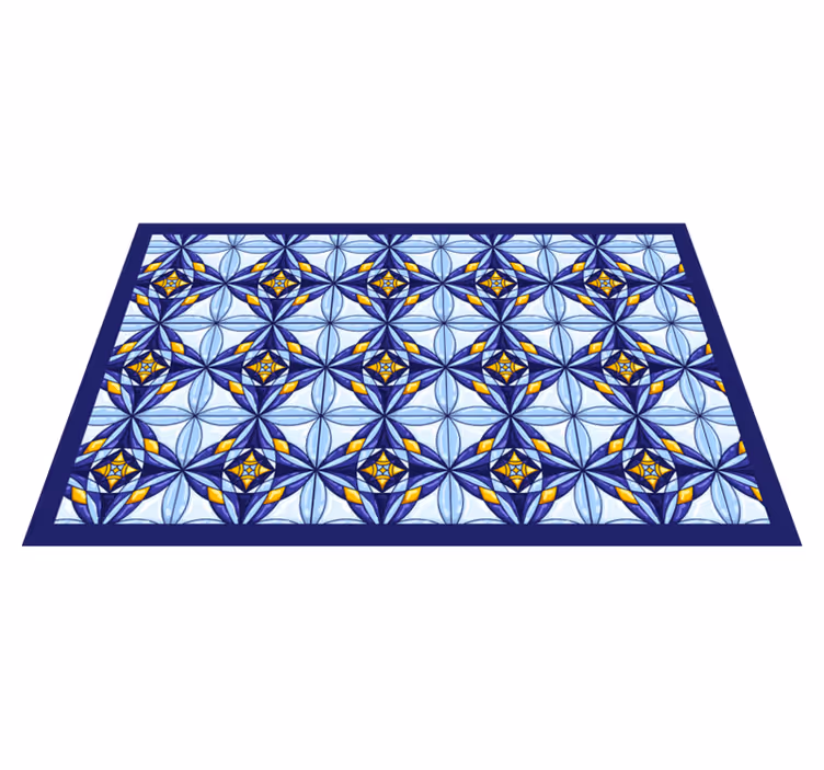 Portugál kék és sárga mandala szőnyeg - TenStickers
