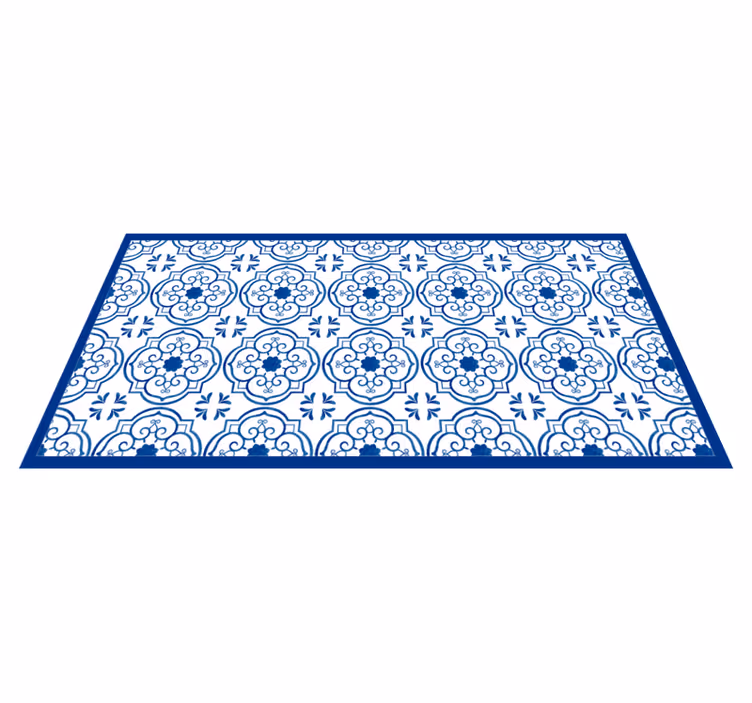 Kék formájú mandala vinyl szőnyeg - TenStickers