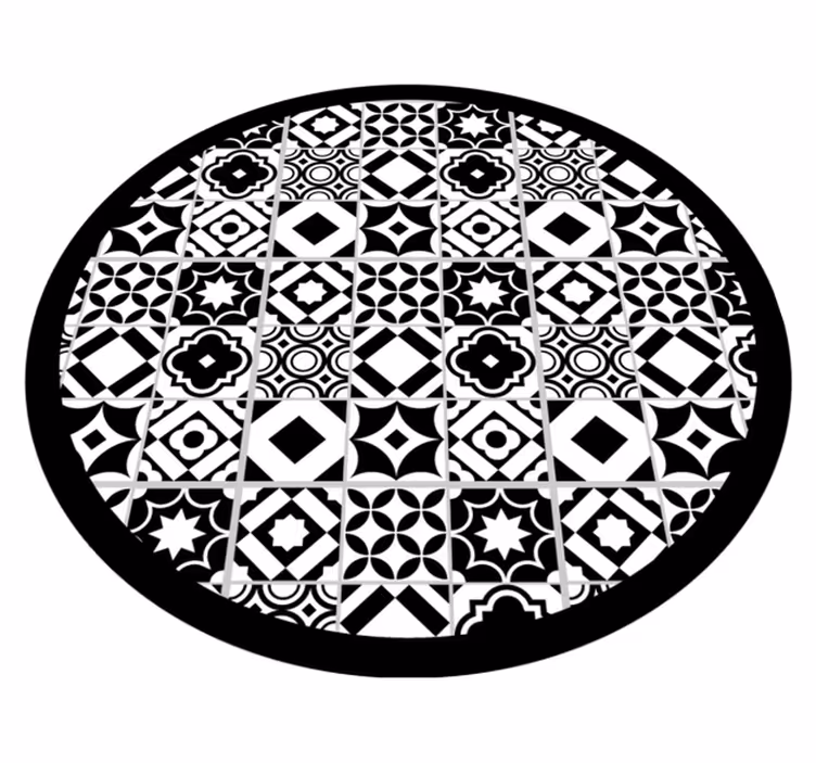 Monokróm motív vinil szőnyeg mozaik - TenStickers
