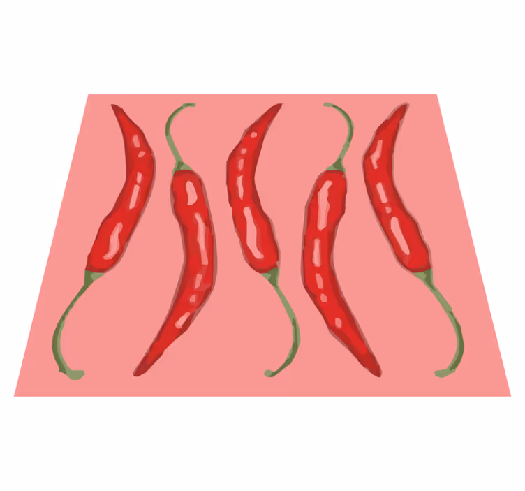 Piros chili paprika vinil szőnyeg konyha - TenStickers