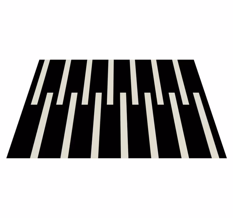 Nordic stílusú fekete vonalak nordic vinyl szőnyeg - TenStickers