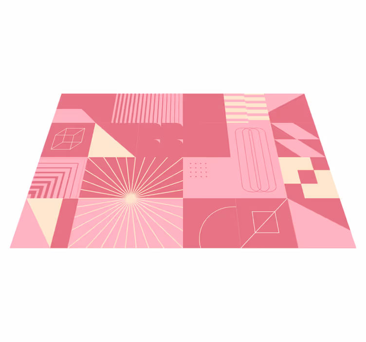 Geometrikus rózsaszín minták vinil szőnyeg modern - TenStickers