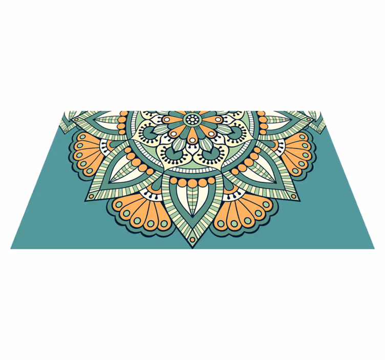 Félvirágos motívumos vinil szőnyeg mandala - TenStickers