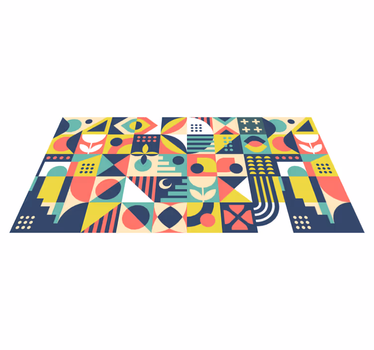 élénk formák vinil szőnyeg geometriai - TenStickers
