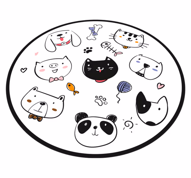Rajzolni állatok állati vinil szőnyeg - TenStickers