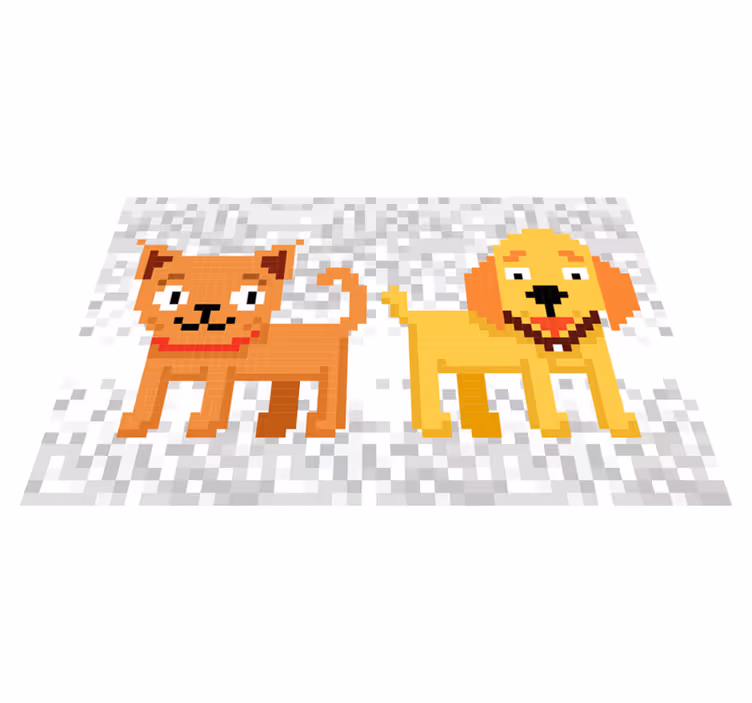 Pixelált háziállat barátok vinil szőnyeg mások - TenStickers