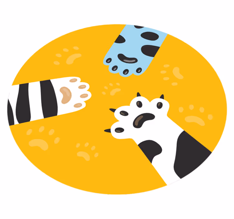 Három macska mancs állati szőnyeg - TenStickers