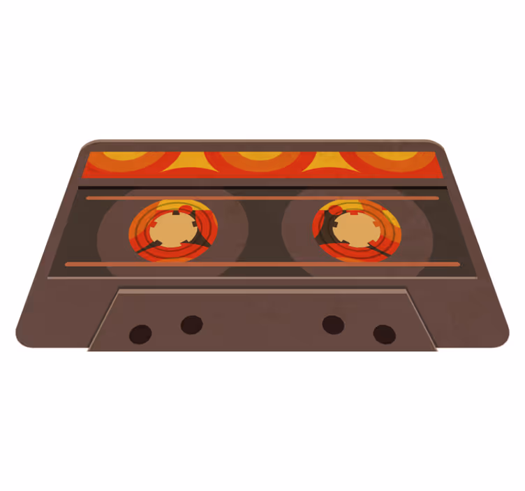 Retro kazetta illusztráció vinil szőnyeg modern - TenStickers