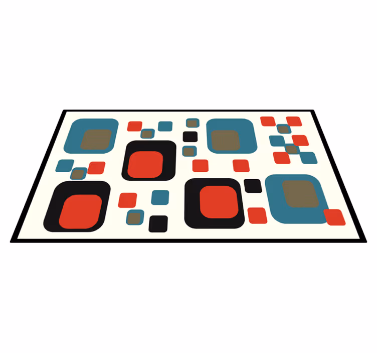 Színes absztrakt négyzetek vinil szőnyeg geometriai - TenStickers