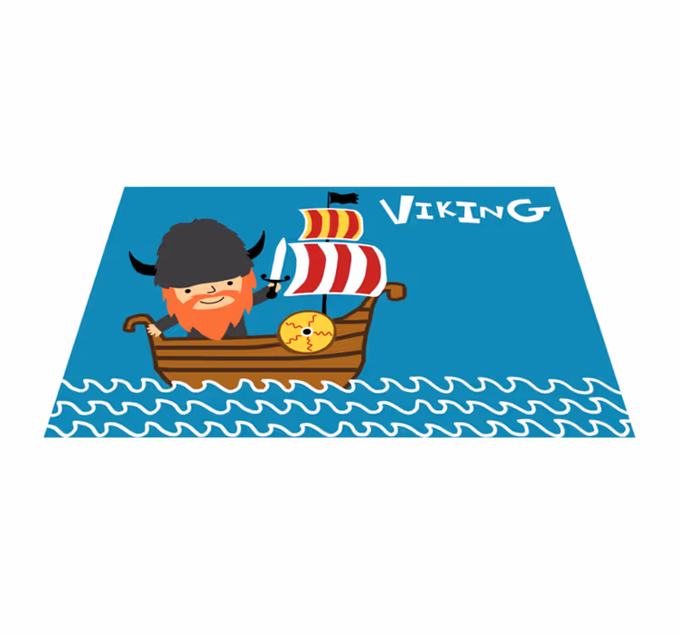 Mosolygó viking fiú sisak etnikai szőnyeg - TenStickers
