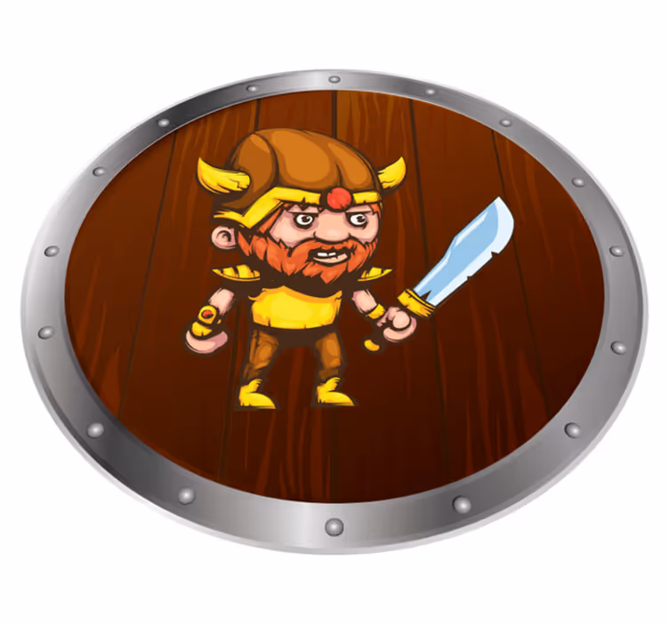Viking harcos barna felületen vinil szőnyeg mások - TenStickers