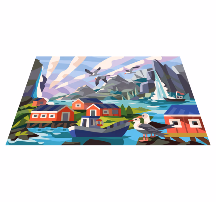 Norvég partvidék vinil szőnyeg természet - TenStickers