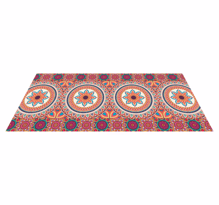 Színes mandala patchwork csempe szőnyeg - TenStickers