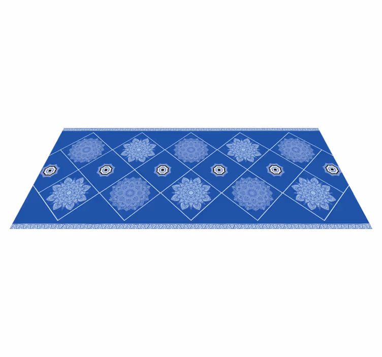 Kék mandalák patchwork csempe szőnyeg - TenStickers
