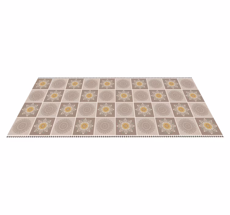 Bonyolult virágos csempe vinil szőnyeg mandala - TenStickers