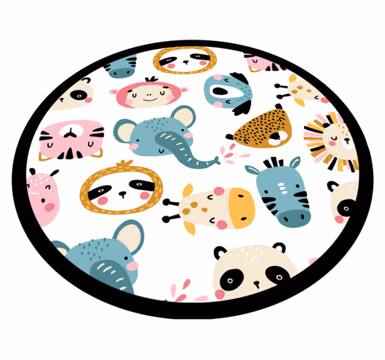 Színes szafari állatok vinil szőnyeg gyerekek - TenStickers