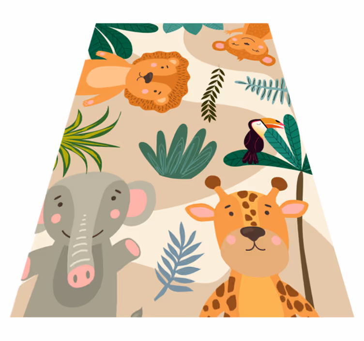 Gyerekek nordic jungle animals kids vinyl szőnyeg - TenStickers