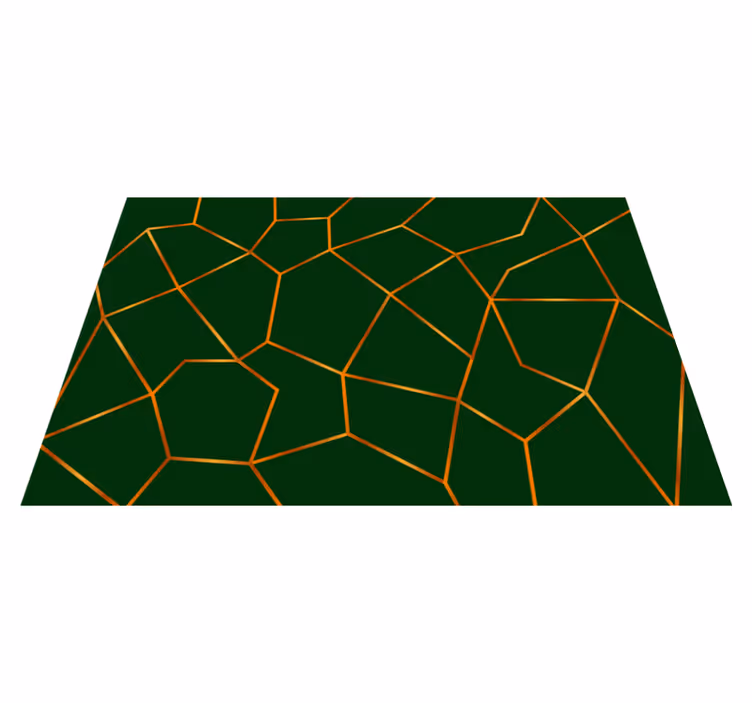 Nordic green yellow lines nordic vinyl szőnyeg - TenStickers