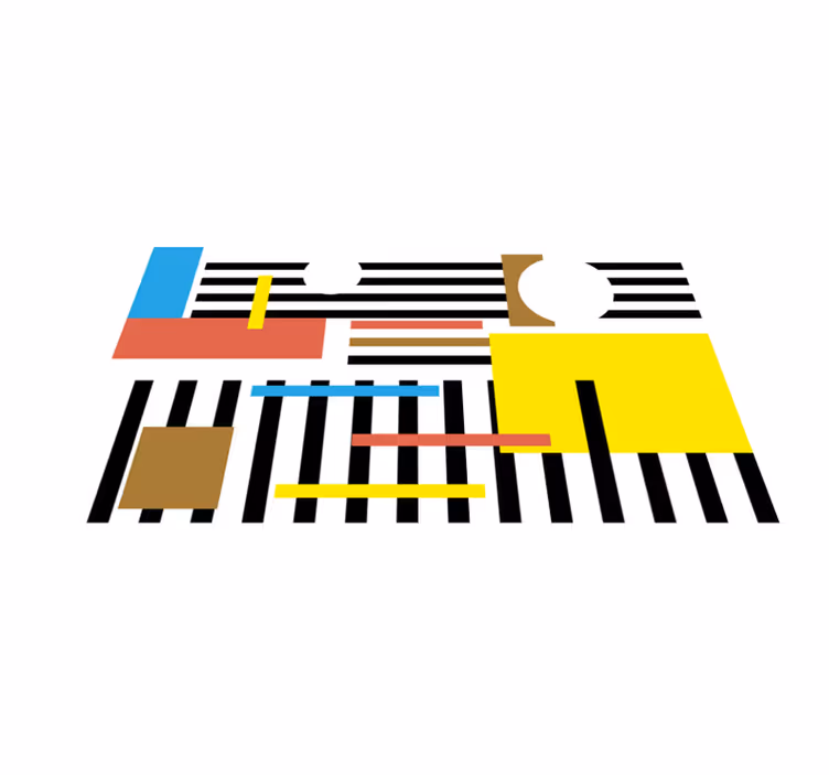 Színes csíkos minták vinil szőnyeg modern - TenStickers