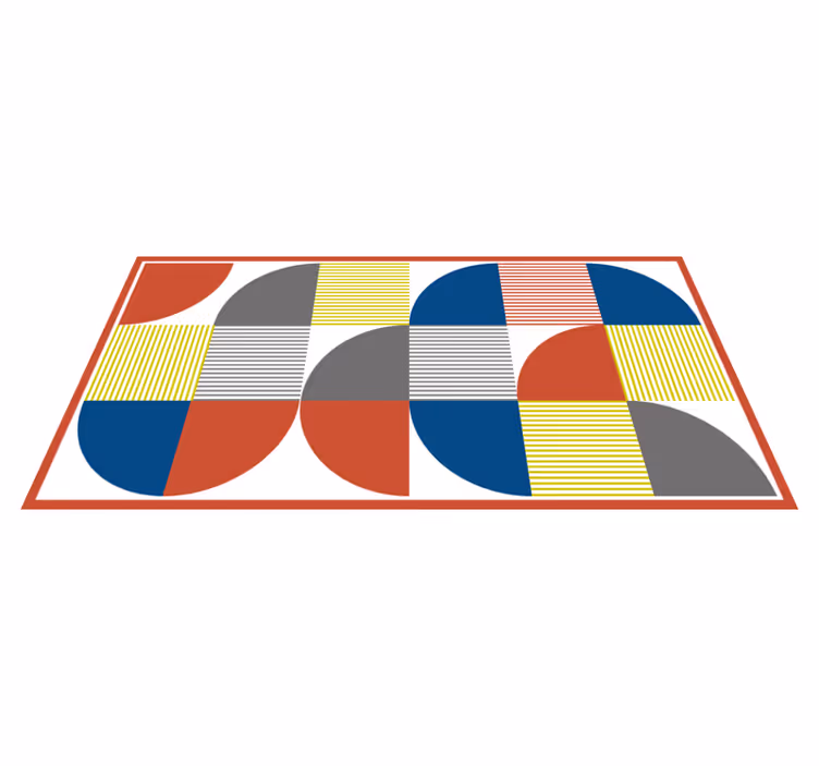 élénk absztrakt figurák vinil szőnyeg geometriai - TenStickers