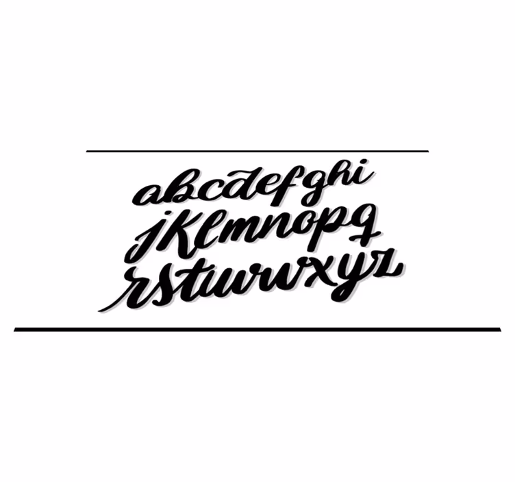 Fekete-fehér betűk vinil szőnyeg ábécé - TenStickers