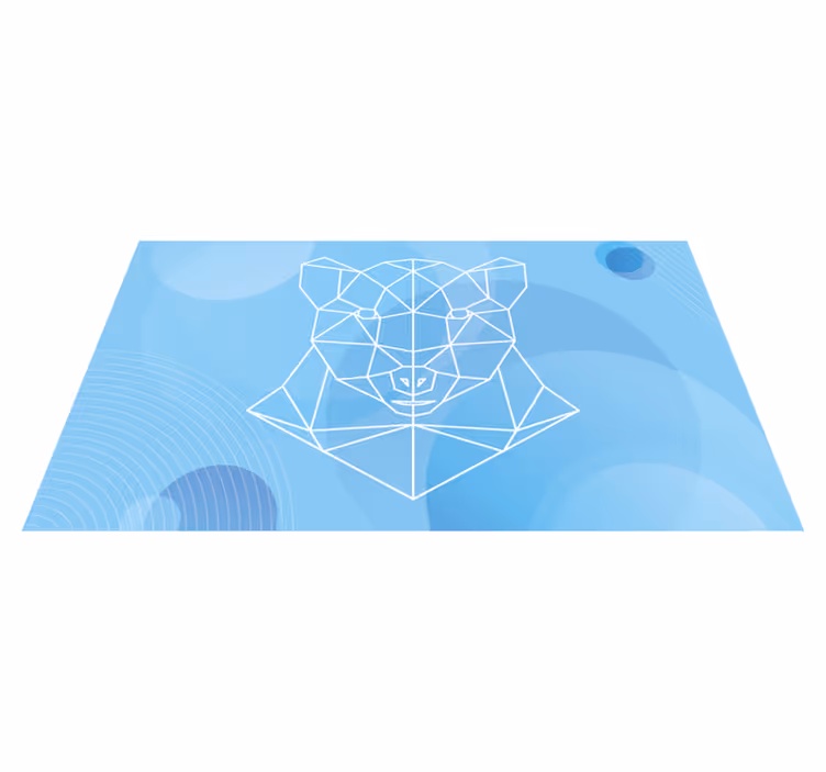 Geometrikus medve körvonal vinil szőnyeg állat - TenStickers
