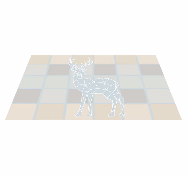 Origami szarvas motívum vinil szőnyeg állat - TenStickers
