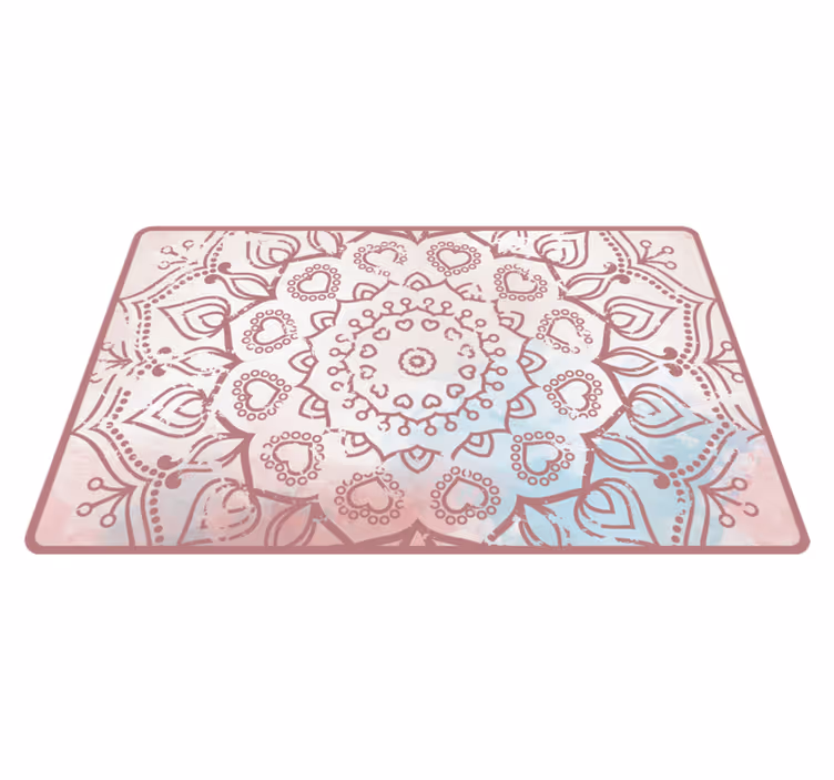 Rajzolt mandala pasztell színek mandala vinyl szőnyeg - TenStickers