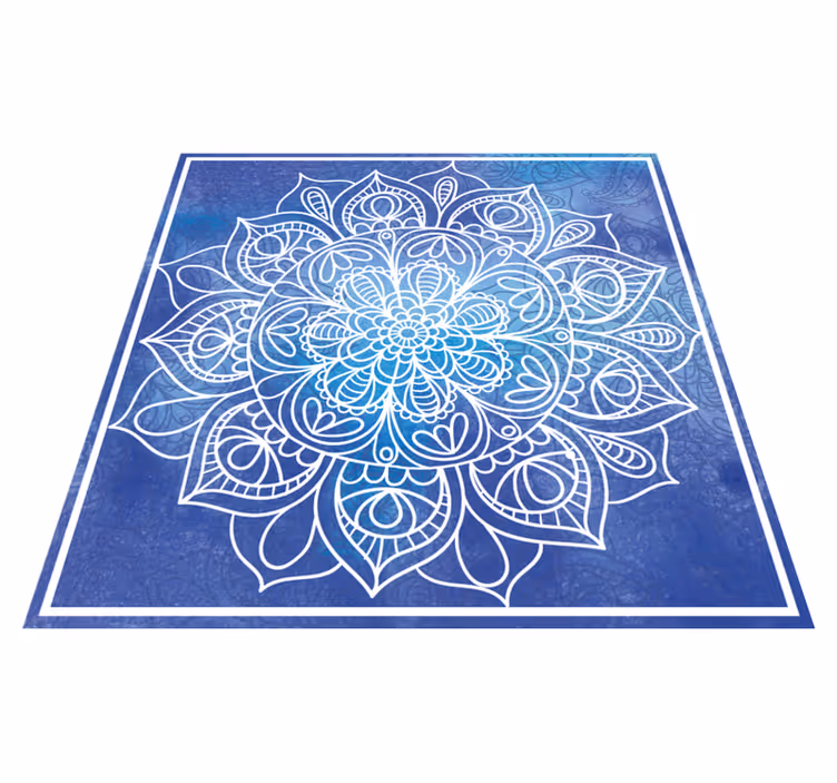Kék kézzel rajzolt mandala vinyl szőnyeg - TenStickers