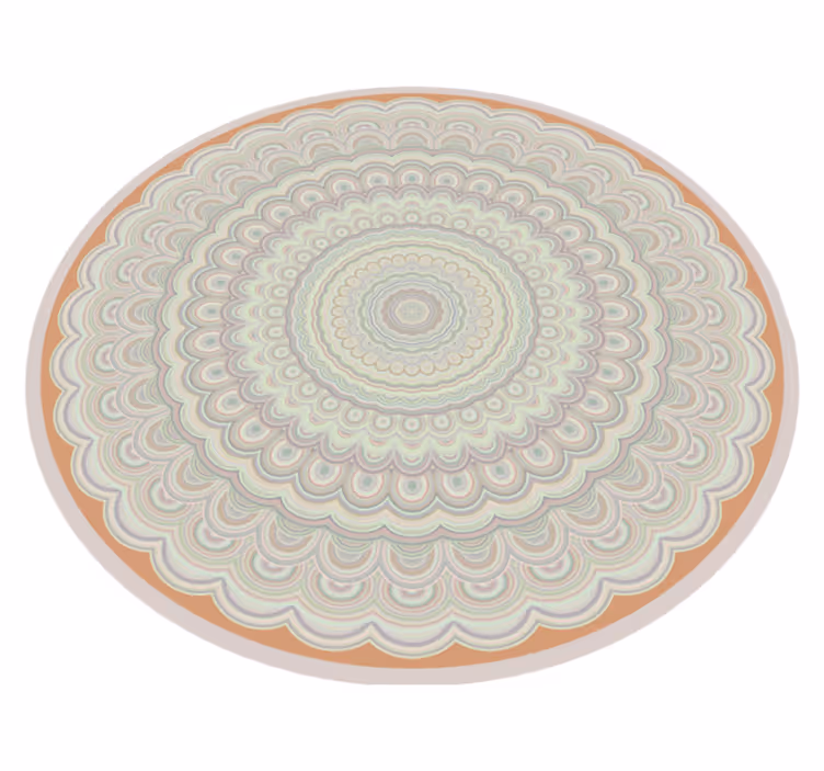 Körkörös bézs színű mandala vinyl szőnyeg - TenStickers