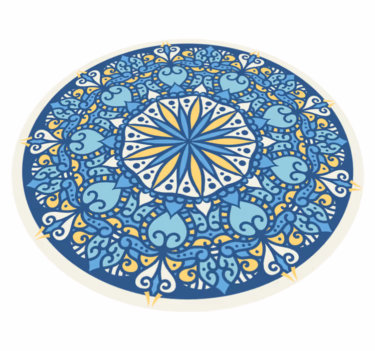 Bonyolult kék motívum vinil szőnyeg mandala - TenStickers