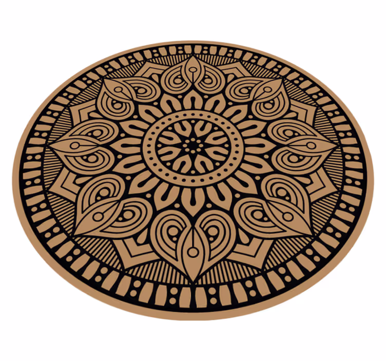 Fekete toll barna mandala vinil szőnyegen - TenStickers