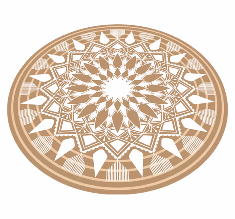 Természetes nagy mandala körkörös mandala szőnyeg - TenStickers