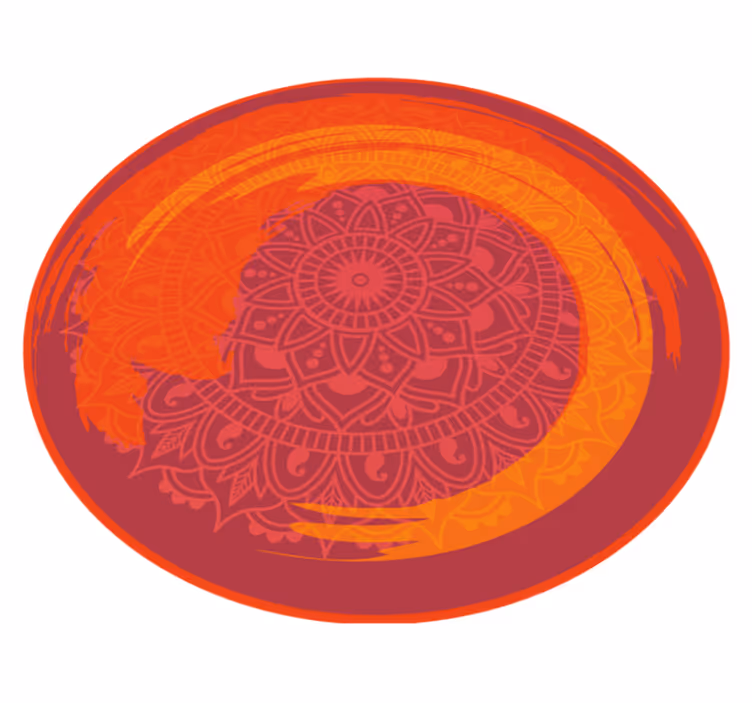 Narancssárga égő mandala vinyl szőnyeg - TenStickers
