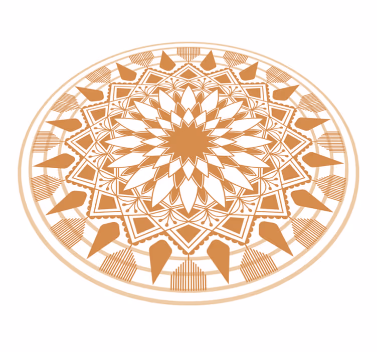Természetes színek nagy mandala vinyl szőnyeg - TenStickers