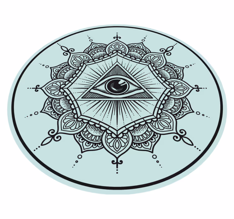 Kék szem alakú mandala vinyl szőnyeg - TenStickers