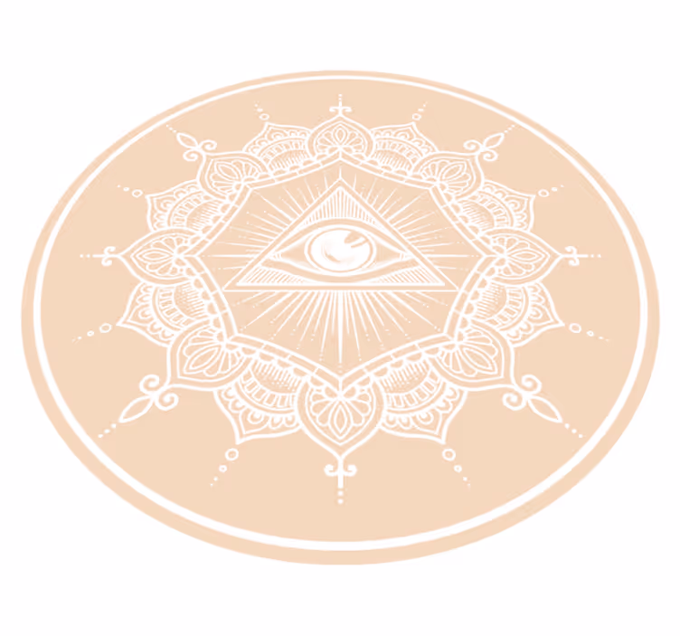 Természetes színek szem alakú mandala vinyl szőnyeg - TenStickers