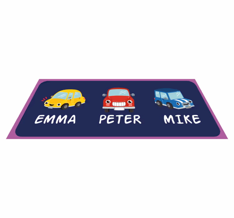 Színes autók személyre szabott szőnyeg - TenStickers