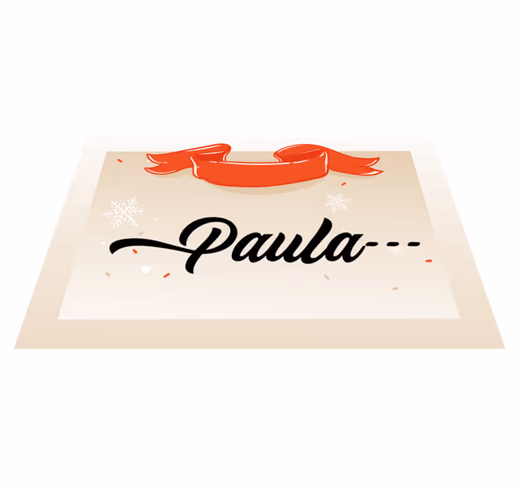 Beige design egyedi név vinil szőnyeg karácsony - TenStickers
