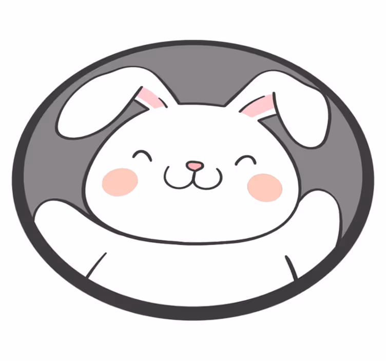 Fehér nyuszi design vinil szőnyeg gyerekek - TenStickers