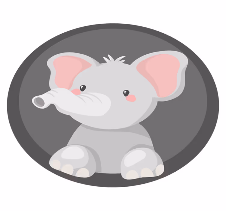 Bébi elefánt ormánya vinil szőnyeg gyerekek - TenStickers