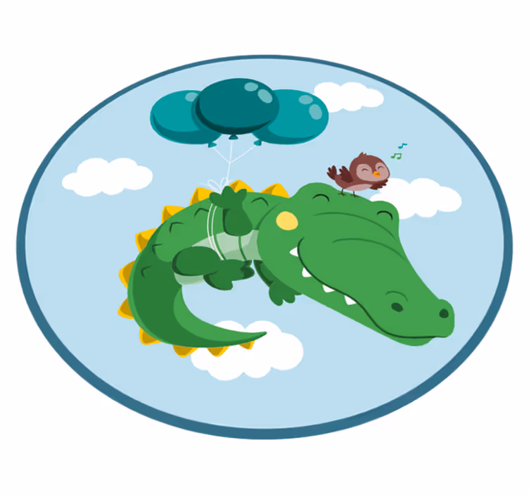 Boldog krokodil kaland vinil szőnyeg óvodák - TenStickers