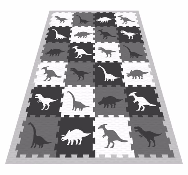Szürke állat puzzle baba játék szőnyeg - TenStickers