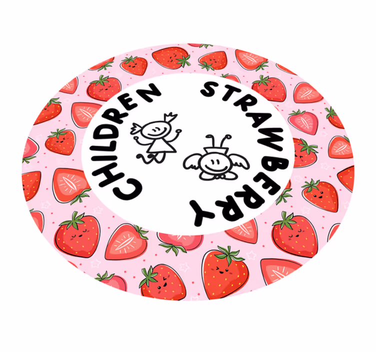 Eper és gyerekek vinil szőnyeg konyha - TenStickers