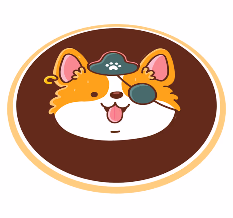 Corgi kapitány jelképe vinil szőnyeg modern - TenStickers
