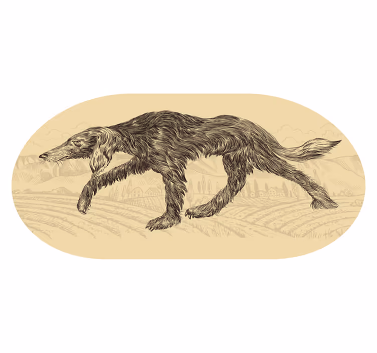 Elegáns kutya sziluett vinil szőnyeg állat - TenStickers