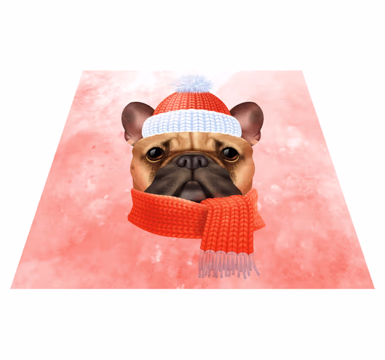 Francia bulldog tél vinil szőnyeg állat - TenStickers