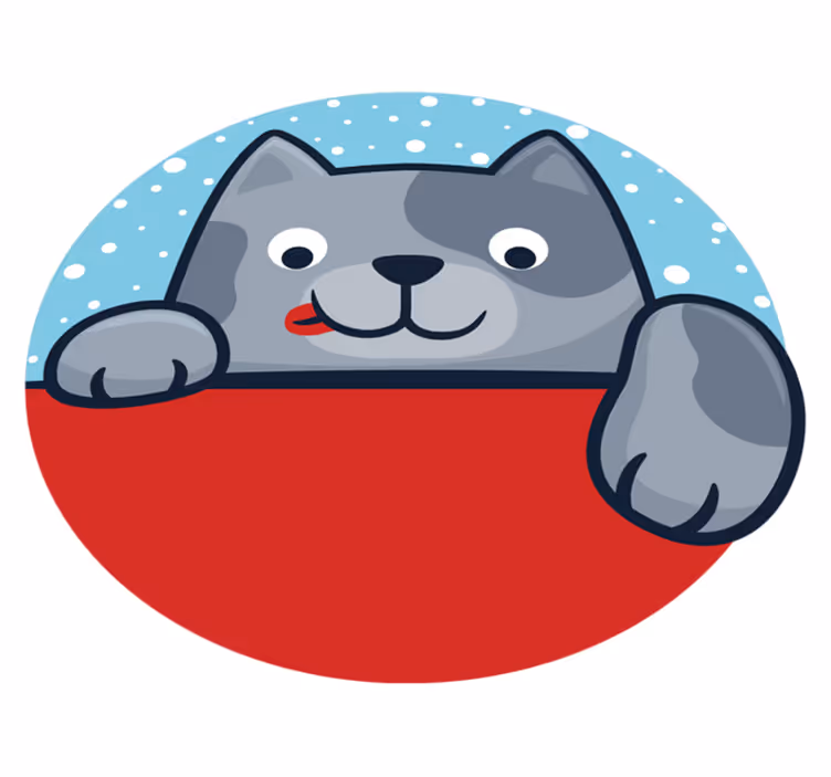 Vinil szőnyeg állat - bájos macska illusztráció - TenStickers