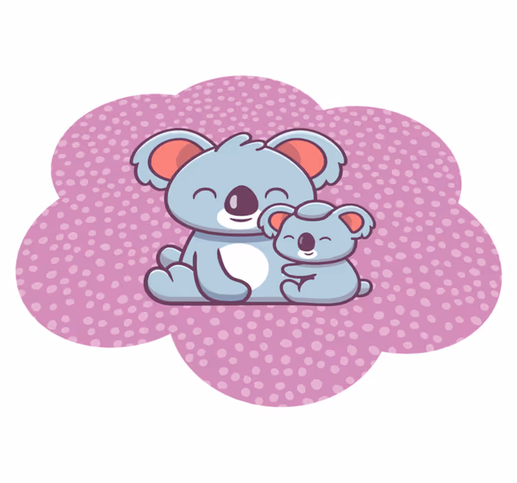 Koala család design vinil szőnyeg gyerekek - TenStickers